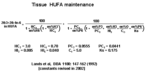 HUFA balance equation